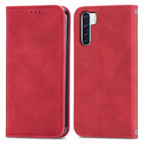 

Retro Skin Feel Business Magnetic Horizontal Flip Leather Case With Holder & Card Slots & Wallet & Photo Frame For OPPO F15(Red)