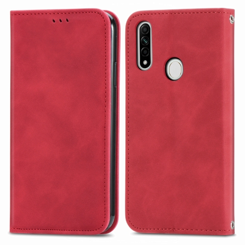 

Retro Skin Feel Business Magnetic Horizontal Flip Leather Case With Holder & Card Slots & Wallet & Photo Frame For OPPO A8(Red)