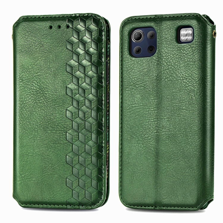 

For LG K92 5G Cubic Grid Pressed Horizontal Flip Magnetic PU Leather Case with Holder & Card Slots & Wallet(Green)