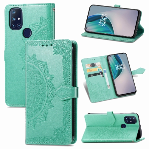 

For OnePlus N10 Mandala Flower Embossed Horizontal Flip Leather Case with Holder & Three Card Slots & Wallet & Lanyard(Green)