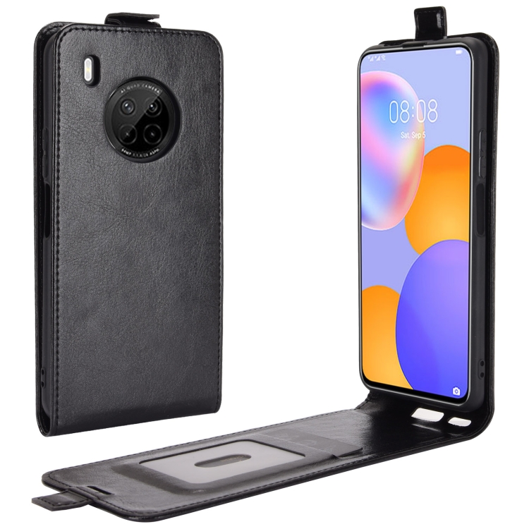 

For Huawei Y9a / Enjoy 20 Plus 5G R64 Texture Single Vertical Flip Leather Case with Card Slots & Photo Frame(Black)