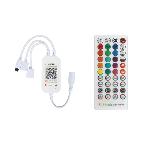 

WiFi Smart 4 Pin RGB LED Strip Light Contoller APP Remote Voice Control Works with Alexa Echo, 5-24V, type:WiFi 40-keys Controller