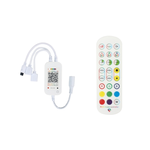 

WiFi Smart 4 Pin RGB LED Strip Light Contoller APP Remote Voice Control Works with Alexa Echo, 5-24V, type:WiFi 24-keys Controller