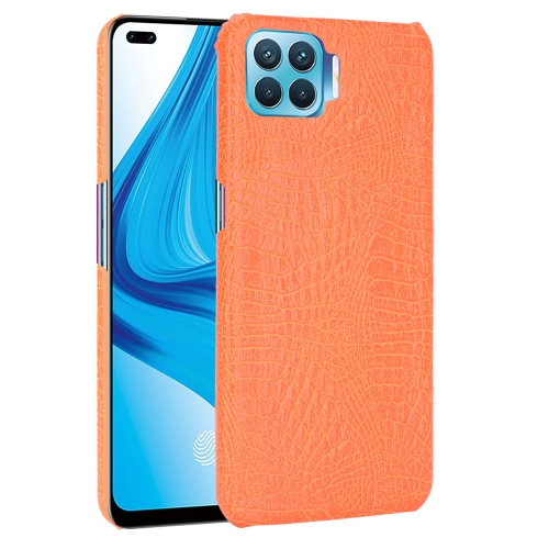 

For OPPO F17 Pro / A93 / Reno4 Lite / Reno4 F Shockproof Crocodile Texture PC + PU Case(Orange)