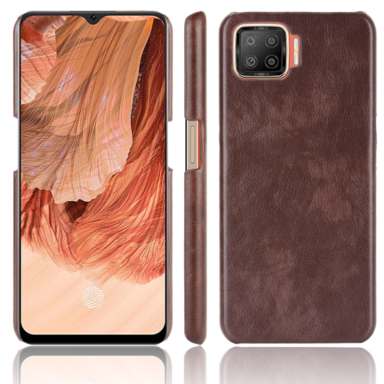 

For OPPO F17 / A73 2020 Shockproof Litchi Texture PC + PU Case(Brown)
