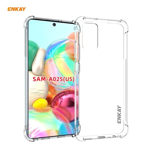 

For Samsung Galaxy A02s (US Version) Hat-Prince ENKAY Clear TPU Shockproof Case Soft Anti-slip Cover