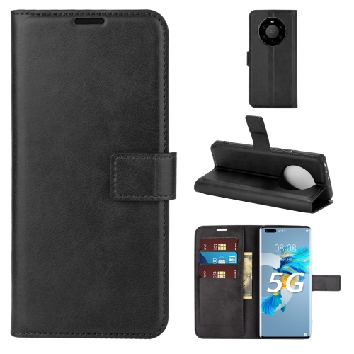 

Retro Calf Pattern Buckle Horizontal Flip Leather Case with Holder & Card Slots & Wallet For Huawei Mate 40 Pro+(Black)