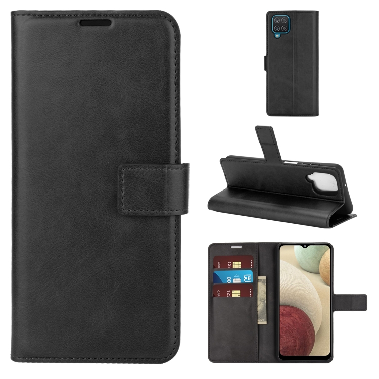 

Retro Calf Pattern Buckle Horizontal Flip Leather Case with Holder & Card Slots & Wallet For Samsung Galaxy A12(Black)