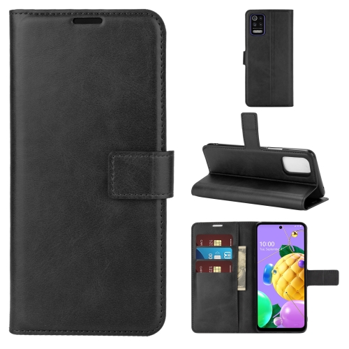 

Retro Calf Pattern Buckle Horizontal Flip Leather Case with Holder & Card Slots & Wallet For LG K52 / K62 / Q52(Black)