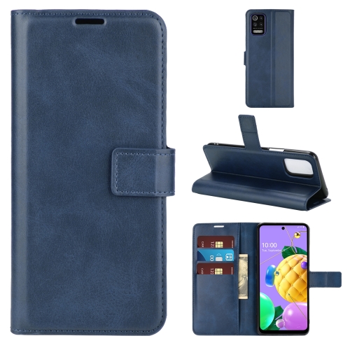 

Retro Calf Pattern Buckle Horizontal Flip Leather Case with Holder & Card Slots & Wallet For LG K52 / K62 / Q52(Blue)