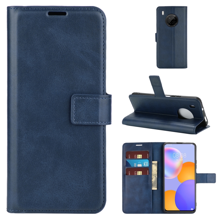 

For Huawei Y9A / Enjoy 20 Plus Retro Calf Pattern Buckle Horizontal Flip Leather Case with Holder & Card Slots & Wallet(Blue)