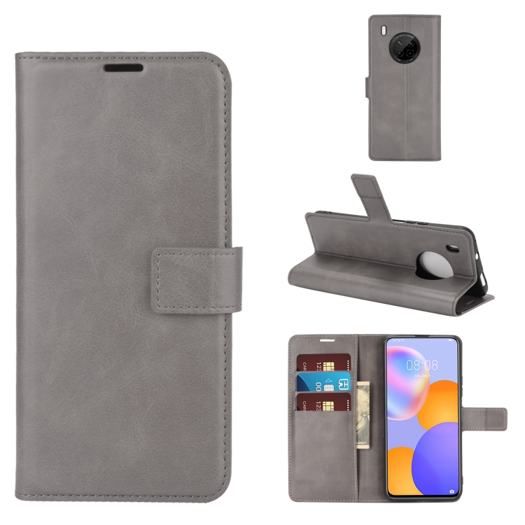 

For Huawei Y9A / Enjoy 20 Plus Retro Calf Pattern Buckle Horizontal Flip Leather Case with Holder & Card Slots & Wallet(Grey)