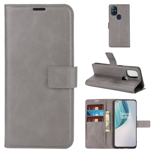 

For OnePlus Nord N10 5G Retro Calf Pattern Buckle Horizontal Flip Leather Case with Holder & Card Slots & Wallet(Grey)