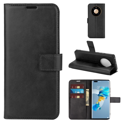 

For Huawei Mate 40 Pro Retro Calf Pattern Buckle Horizontal Flip Leather Case with Holder & Card Slots & Wallet(Black)