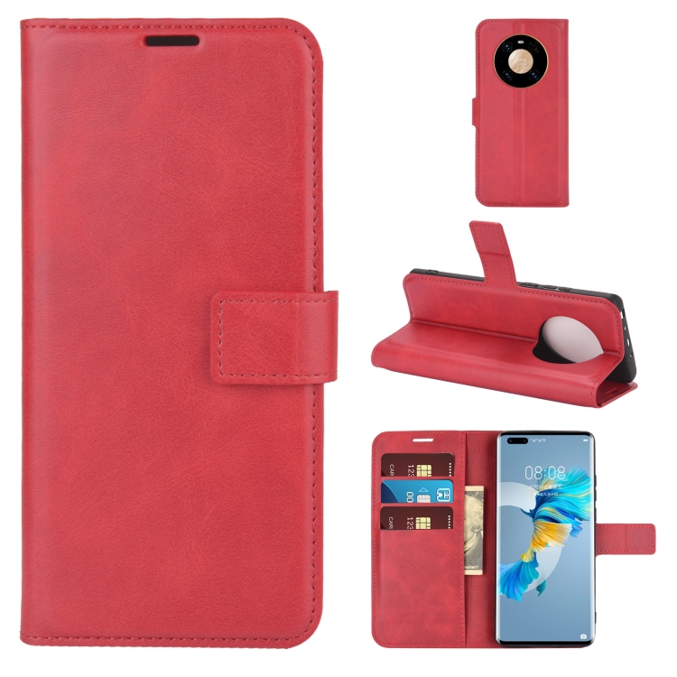 

For Huawei Mate 40 Pro Retro Calf Pattern Buckle Horizontal Flip Leather Case with Holder & Card Slots & Wallet(Red)