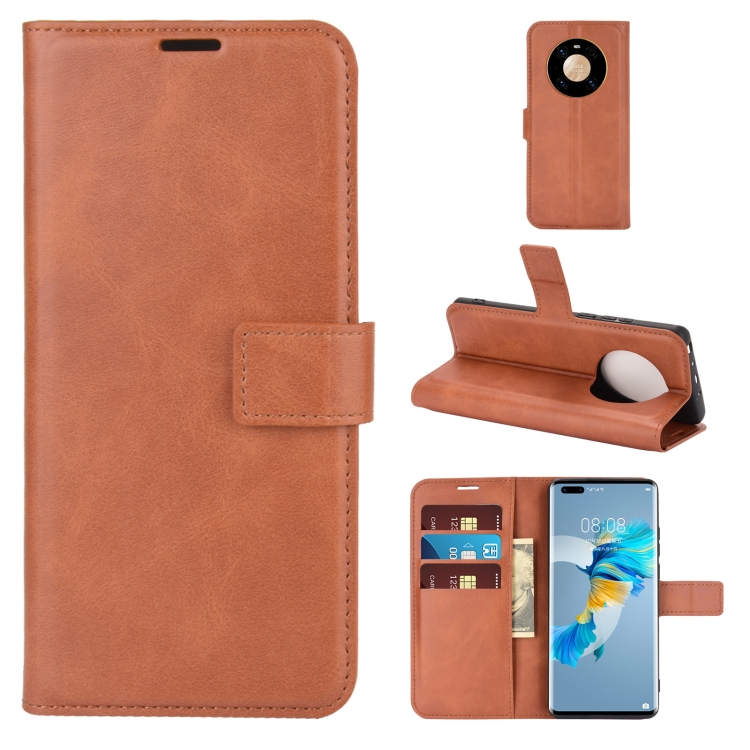 

For Huawei Mate 40 Pro Retro Calf Pattern Buckle Horizontal Flip Leather Case with Holder & Card Slots & Wallet(Light Brown)