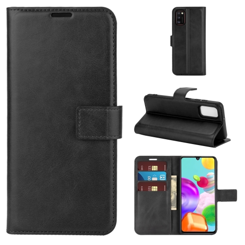 

For Samsung Galaxy A41(EU Version) Retro Calf Pattern Buckle Horizontal Flip Leather Case with Holder & Card Slots & Wallet(Black)