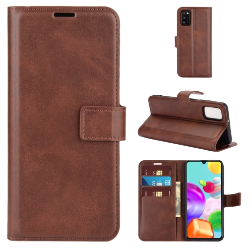 

For Samsung Galaxy A41(EU Version) Retro Calf Pattern Buckle Horizontal Flip Leather Case with Holder & Card Slots & Wallet(Dark Brown)