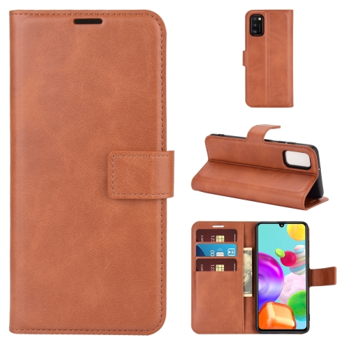 

For Samsung Galaxy A41(EU Version) Retro Calf Pattern Buckle Horizontal Flip Leather Case with Holder & Card Slots & Wallet(Light Brown)