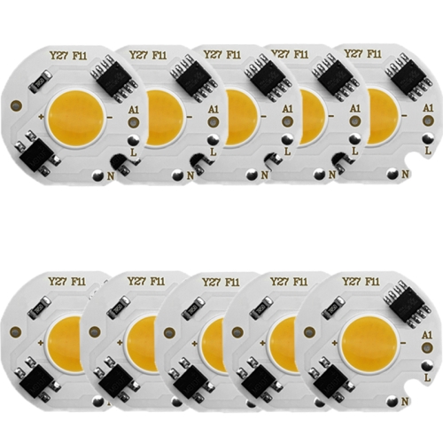 

10 pcs COB LED Light Chip AC 220V LED Bulb Light Intelligent IC Driver Bulb Light DIY Spotlight Downlight Chip Outdoor Flood Light(12W(cold white))