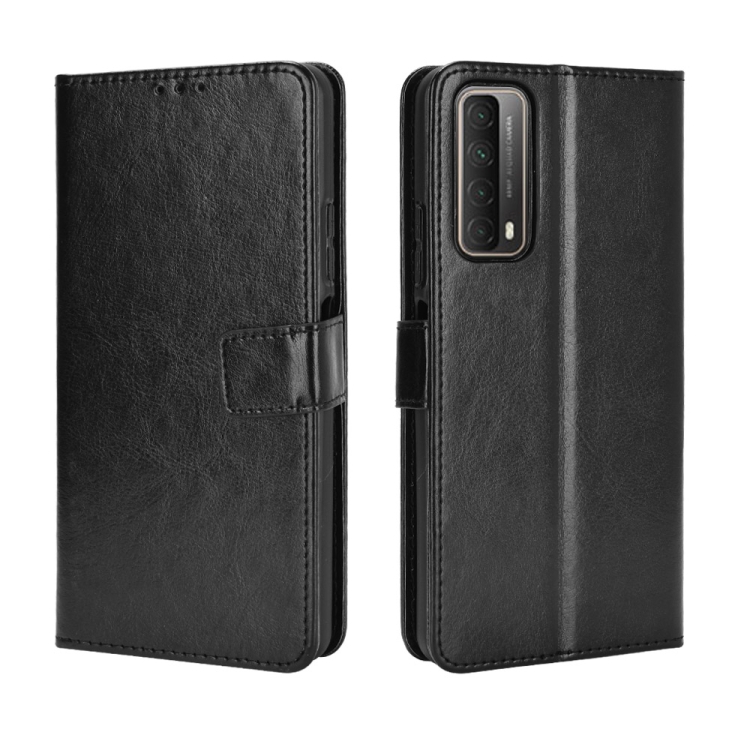 

For Huawei P smart 2021 / Y7a Retro Crazy Horse Texture Horizontal Flip Leather Case with Holder & Card Slots & Photo Frame(Black)