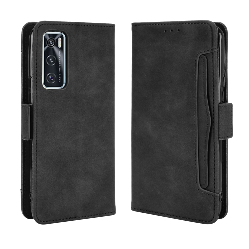 

For vivo V20 SE/Y70 2020 Wallet Style Skin Feel Calf Pattern Leather Case ，with Separate Card Slot(Black)