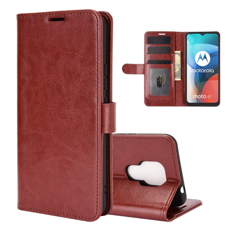 

For Motorola Moto E7 R64 Texture Single Horizontal Flip Protective Case with Holder & Card Slots & Wallet& Photo Frame(Brown)