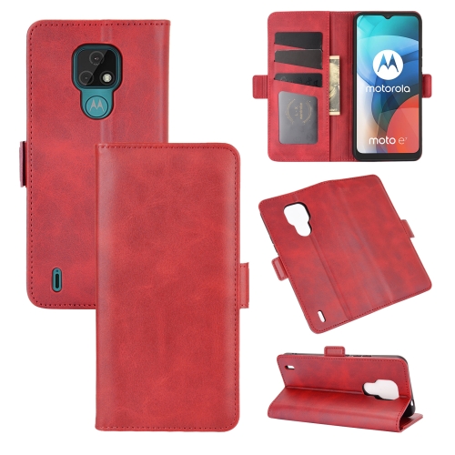 

For Motorola Moto E7 Dual-side Magnetic Buckle Horizontal Flip Leather Case with Holder & Card Slots & Wallet(Red)