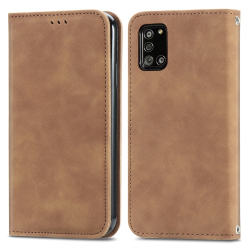 

For Samsung Galaxy A31 Retro Skin Feel Business Magnetic Horizontal Flip Leather Case with Holder & Card Slots & Wallet & Photo Frame(Brown)