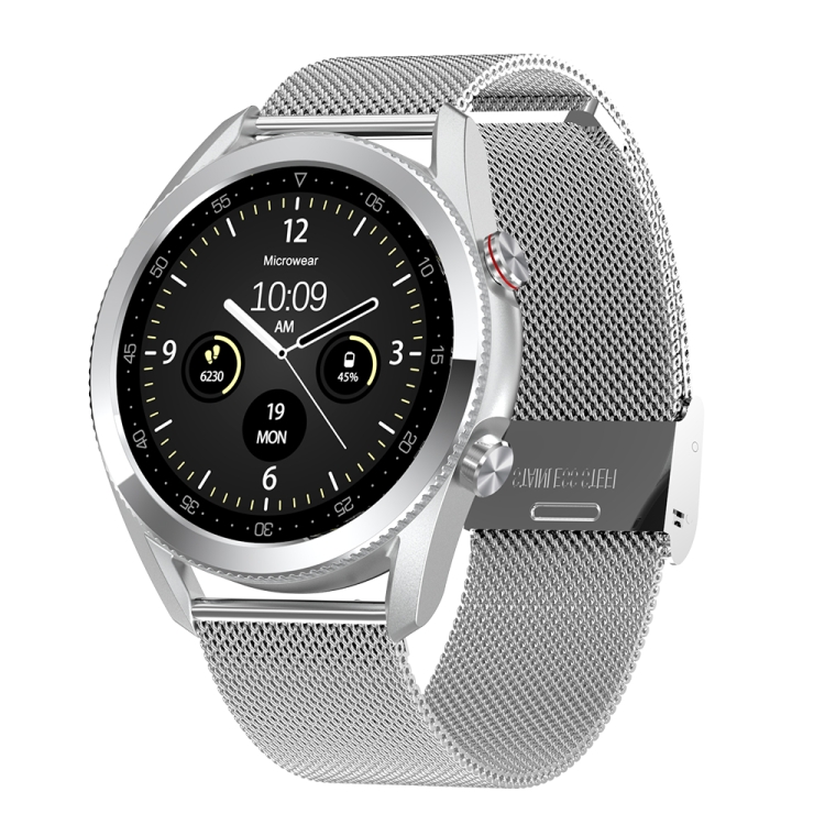 

L19 1.28 inch Color Screen Smart Watch, IP68 Waterproof, Steel Watchband, Support Bluetooth Call/Heart Rate Monitoring/Blood Pressure Monitoring/Blood Oxygen Monitoring/Sleep Monitoring(Silver)