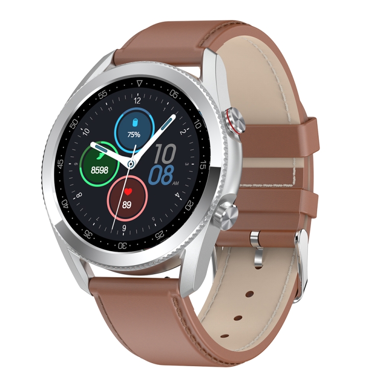 

L19 1.28 inch Color Screen Smart Watch, IP68 Waterproof, Leather Watchband, Support Bluetooth Call/Heart Rate Monitoring/Blood Pressure Monitoring/Blood Oxygen Monitoring/Sleep Monitoring(Brown)