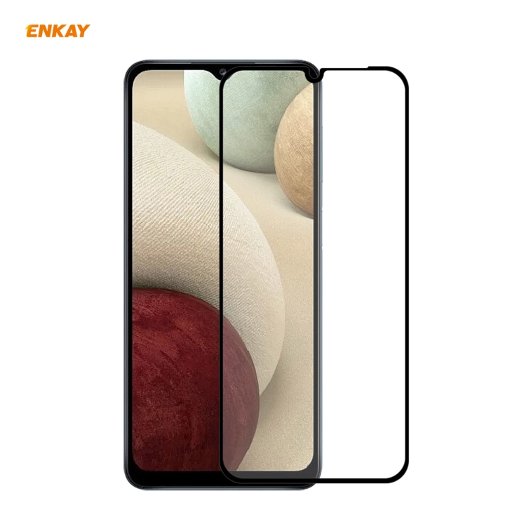 

For Samsung Galaxy A12 ENKAY Hat-Prince Full Glue 0.26mm 9H 2.5D Tempered Glass Full Coverage Film