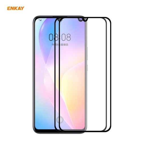 

For Huawei Nova 8 SE 2 PCS ENKAY Hat-Prince Full Glue 0.26mm 9H 2.5D Tempered Glass Full Coverage Film