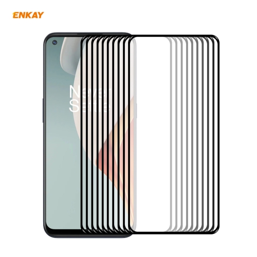 

For OnePlus Nord N100 10 PCS ENKAY Hat-Prince Full Glue 0.26mm 9H 2.5D Tempered Glass Full Coverage Film