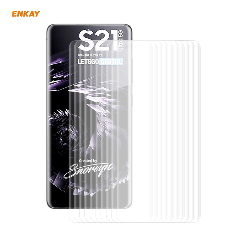 

10 PCS For Samsung Galaxy S30 Ultra ENKAY Hat-Prince 3D Full Screen PET Curved Hot Bending HD Screen Protector Soft Film