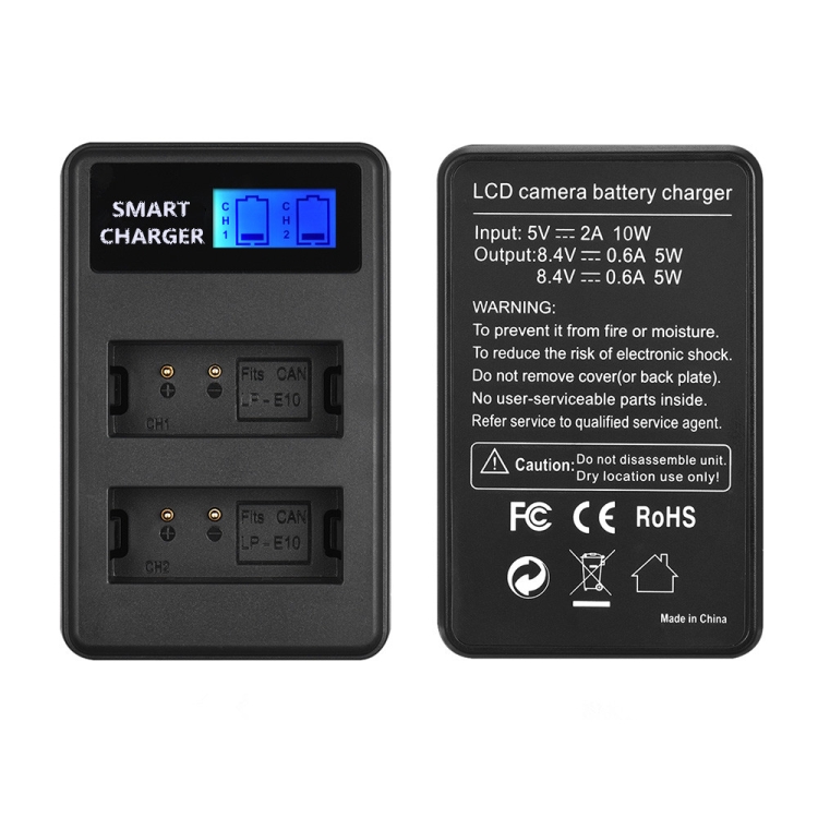 

For Canon LP-E10 Smart LCD Display USB Dual-Channel Charger