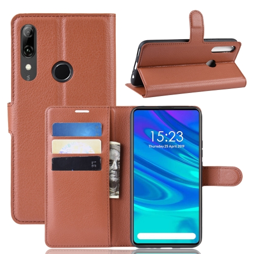 

Litchi Skin PU Leather Wallet Stand Mobile Casing for Huawei P SMART Z(Brown)