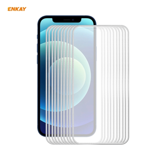 

10 PCS ENKAY Hat-Prince 0.2mm 9H Titanium Alloy Curved Edge Explosion-proof Tempered Glass Full Coverage Screen Protector For iPhone 12 Pro Max(Silver)