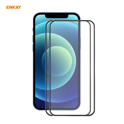 

2 PCS ENKAY Hat-Prince 0.2mm 9H Titanium Alloy Curved Edge Explosion-proof Tempered Glass Full Coverage Screen Protector For iPhone 12 / 12 Pro(Black)