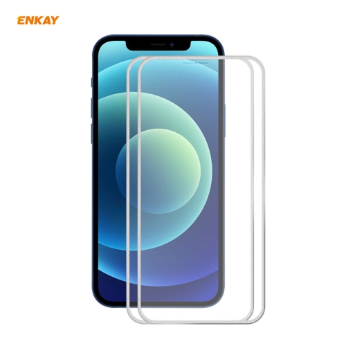 

2 PCS ENKAY Hat-Prince 0.2mm 9H Titanium Alloy Curved Edge Explosion-proof Tempered Glass Full Coverage Screen Protector For iPhone 12 / 12 Pro(Silver)