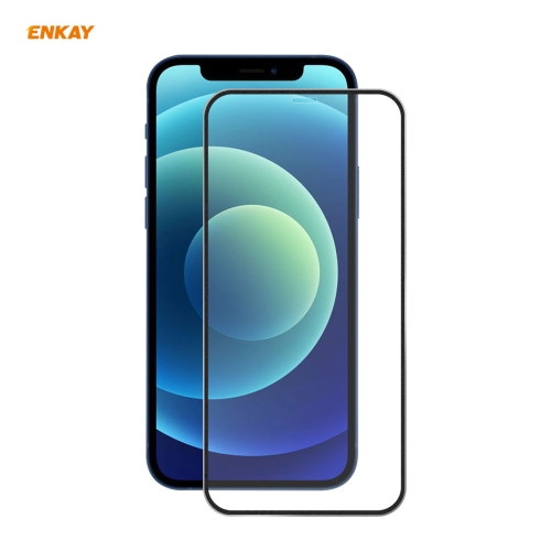 

ENKAY Hat-Prince 0.2mm 9H Titanium Alloy Curved Edge Explosion-proof Tempered Glass Full Coverage Screen Protector For iPhone 12 Pro Max(Black)