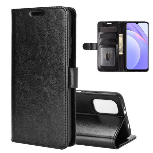 

For Xiaomi Redmi Note 9 4G R64 Texture Single Horizontal Flip Protective Case with Holder & Card Slots & Wallet& Photo Frame(Black)
