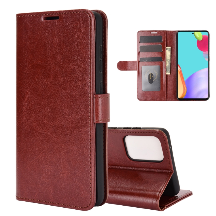 

For Samsung Galaxy A52 5G R64 Texture Single Horizontal Flip Protective Case with Holder & Card Slots & Wallet& Photo Frame(Brown)