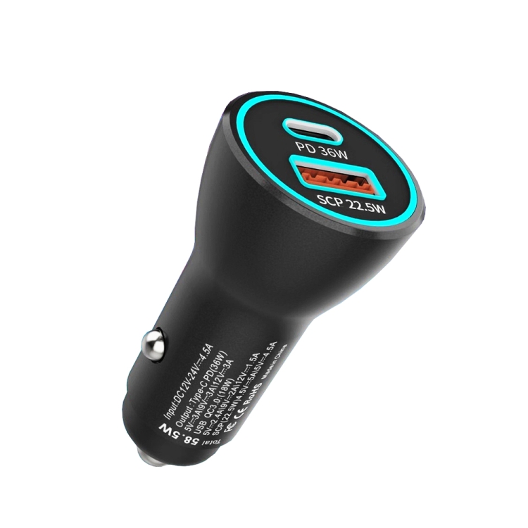 

XJ-038 PD + QC3.0 Dual Port Fast Charging Car Charger