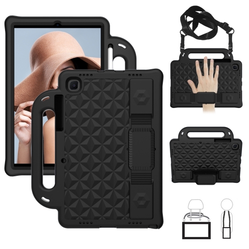 

For Galaxy Tab A7 10.4(2020) T500/T505 Diamond Series EVA Anti-Fall Shockproof Sleeve Protective Shell Case with Holder & Strap(Black)