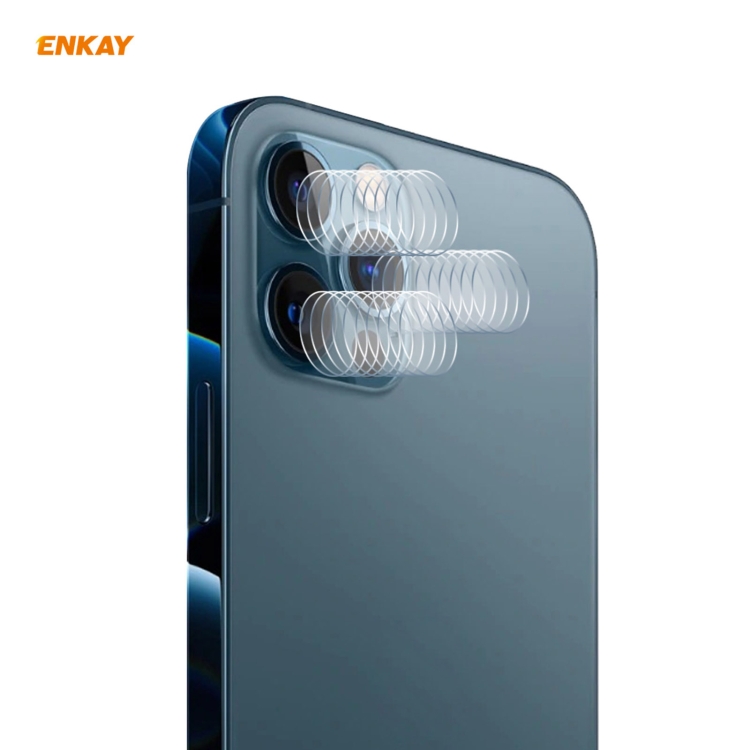 

10 Set For iPhone 12 Pro / 12 Pro Max ENKAY Hat-Prince 0.2mm 9H 2.15D Round Edge Rear Camera Lens Tempered Glass Film 3 PCS/Set