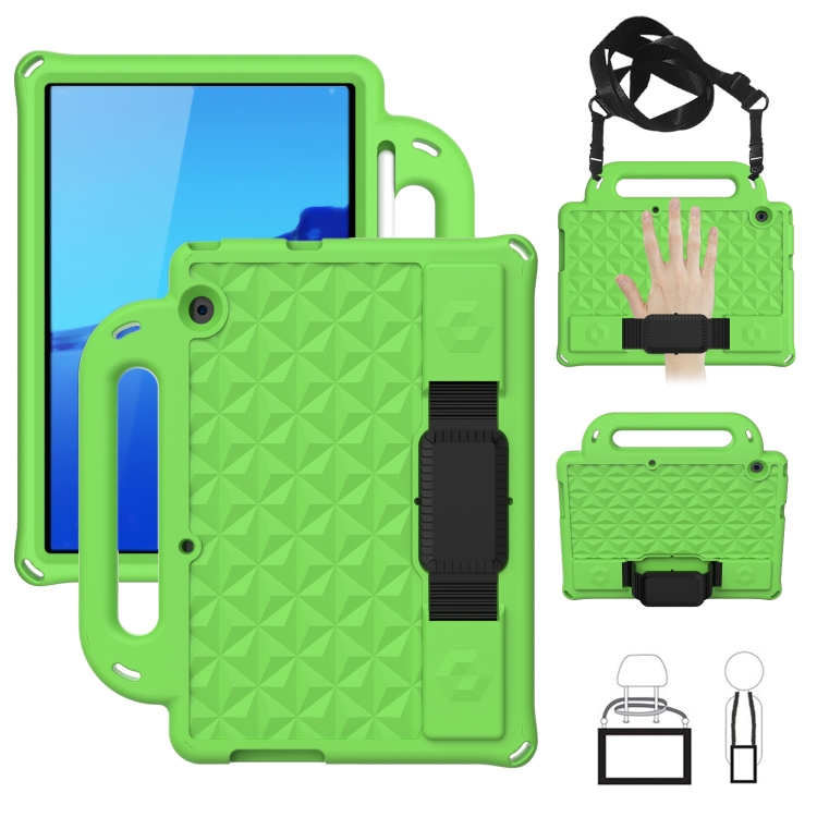 

For Huawei MediaPad T5 10.1 Diamond Series EVA Anti-Fall Shockproof Sleeve Protective Shell Case with Holder & Strap(Green)