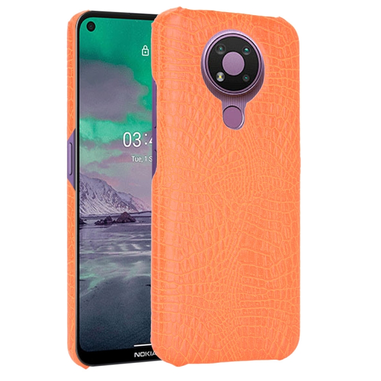 

For Nokia 3.4 Shockproof Crocodile Texture PC + PU Case(Orange)