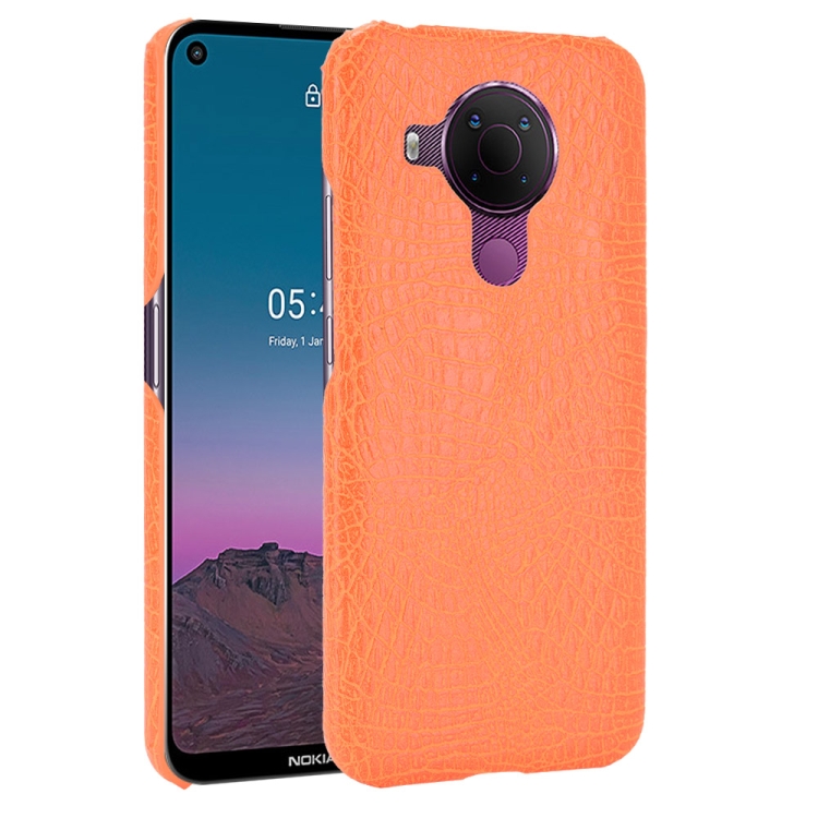 

For Nokia 5.4 Shockproof Crocodile Texture PC + PU Case(Orange)