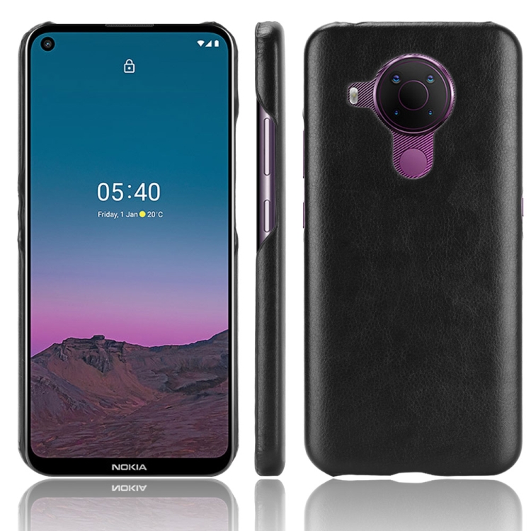 

For Nokia 5.4 Shockproof Litchi Texture PC + PU Case(Black)